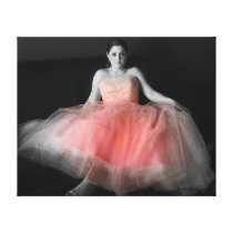 Lady in Pink Dress Stretched Canvas Prints