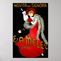 Lady in Red Black Print