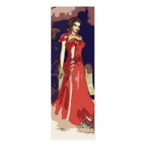 Lady in red Bookmark business cards by Alan_Hauge Lady in red Bookmark business cards