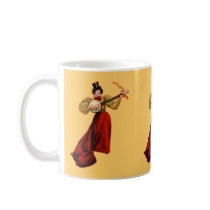 Lady In Red Mug mugs