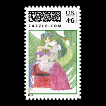 Lady In The Garden postage