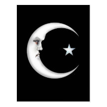 Lady in the Moon Postcard