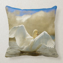 Lady In Waiting Swan Pillow by Lois Bryan pillows