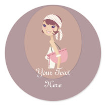 Lady Jewelry Shopping Customizable Items Stickers