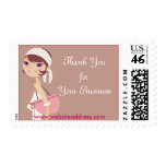 Lady Jewelry Shopping GirlyDesign 6 Postage Stamps stamps