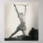 lady jumping for joy poster