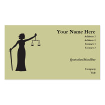 Lady Justice business card business cards