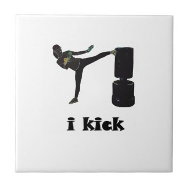 Lady Kickboxer / i kick Ceramic Tile