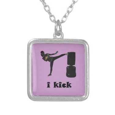 Lady Kickboxer / i kick Custom Necklace