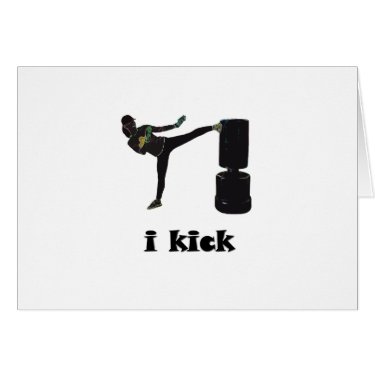 Lady Kickboxer / i kick Greeting Cards