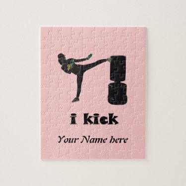 Lady Kickboxer / i kick Jigsaw Puzzle