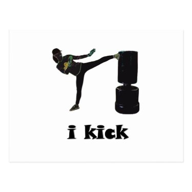Lady Kickboxer / i kick Post Cards
