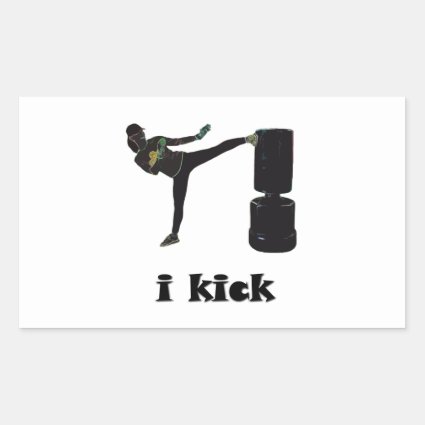 Lady Kickboxer / i kick Rectangular Sticker