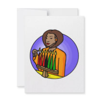 Lady Kwanzaa Candles Custom Invites