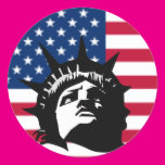 Lady Liberty and the Flag Sticker