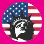 Lady Liberty and the Flag Sticker