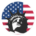 Lady Liberty and the Flag Sticker