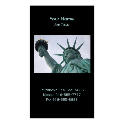 Lady Liberty Business Cards (front side)
