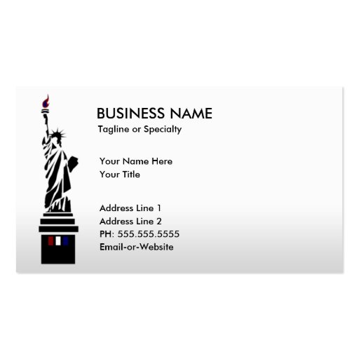 lady liberty business cards