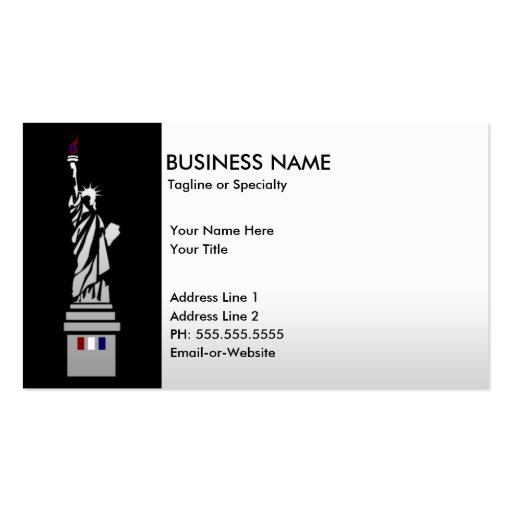 lady liberty business cards