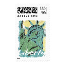 Lady Liberty Distressed postage