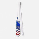 Lady  Liberty in red, white and blue graphic image ties