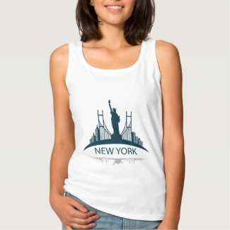Lady Liberty New York Basic Tank Top