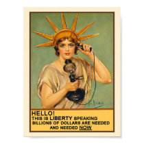 Lady Liberty on the Phone posters by FRUITLOOPY Lady Liberty on the Phone posters