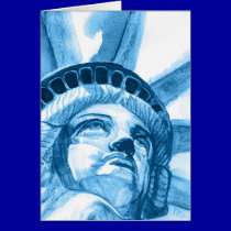 Lady Liberty tears cards