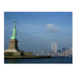 Lady Liberty & Twin Towers World Trade Center NYC Postcard