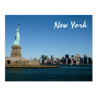 Lady Liberty Watches Over NYC (color) Postcards