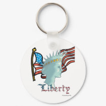 Lady Libery and Flag keychains