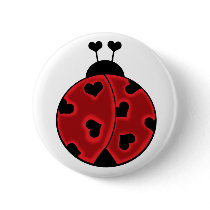 Lady Love Bug Button by littleamylee Lady Love Bug Button
