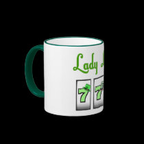 Lady Luck 777 St Patrick's Day Ringer Mug by vegasdusoleil Lady Luck 777 St Patrick's Day Ringer Mug