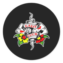 Lady Luck Gambling Black stickers