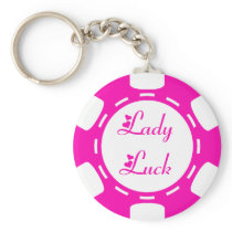 LADY LUCK POKER CHIP KEY CHAIN