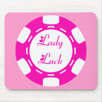 LADY LUCK POKER CHIP MOUSE PAD