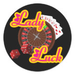 LADY LUCK ROUND STICKER