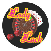 LADY LUCK ROUND STICKER