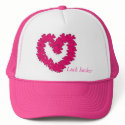 Lady Luck Sucker Pink Clover Heart hats by lucksucker Lady Luck Sucker Pink Clover Heart hats