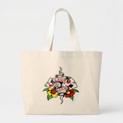 Lady Luck Tattoo Tote Bags by