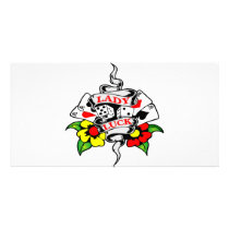 Lady Luck Tattoo Photo Card Template