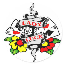 Lady Luck Tattoo Sticker