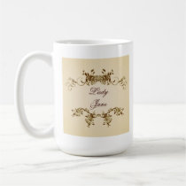 Lady Name Elegant Royal Beige Script Cup mugs