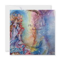 LADY OF LAKE vibrant bright blue pink purple white Invite