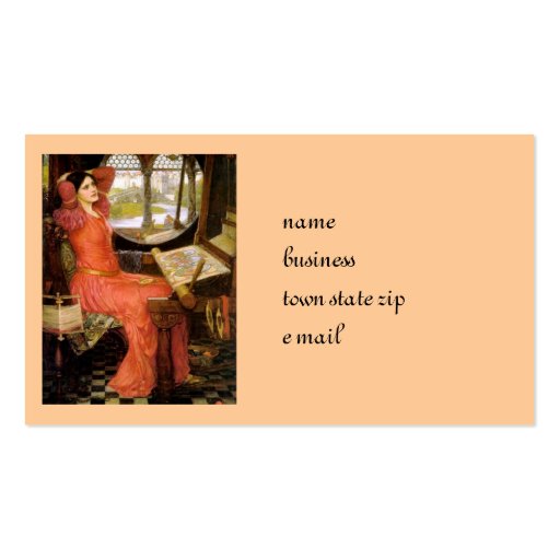 Lady of Shalott  Sitting at Her Desk Business Card Templates (front side)
