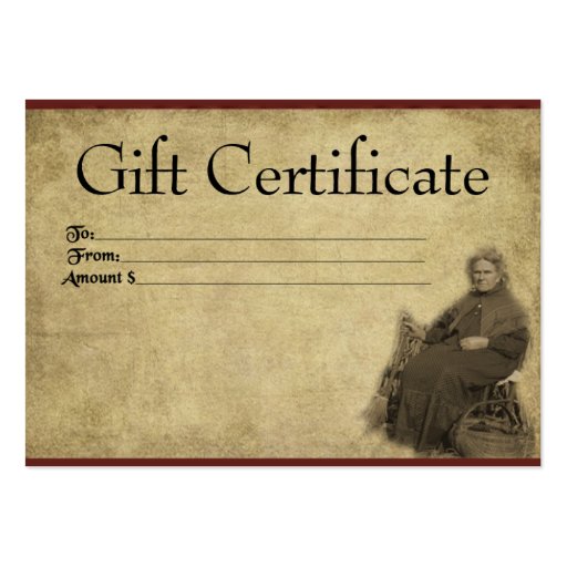 Lady Of The Corn- Prim Gift Certificate Cards Business Cards