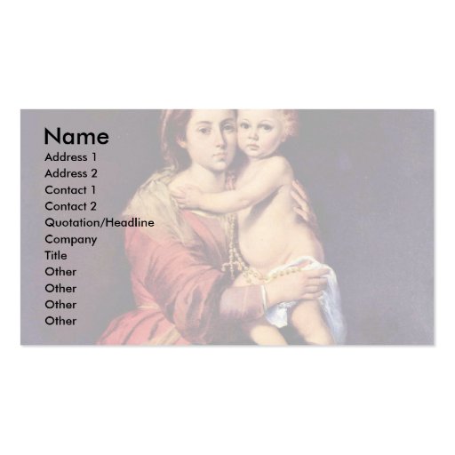 Lady Of The Rosary Business Card (front side)