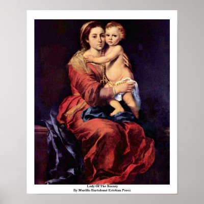 Lady Of The Rosary Print