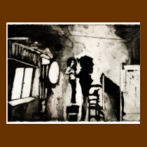 Lady on a chair postcards